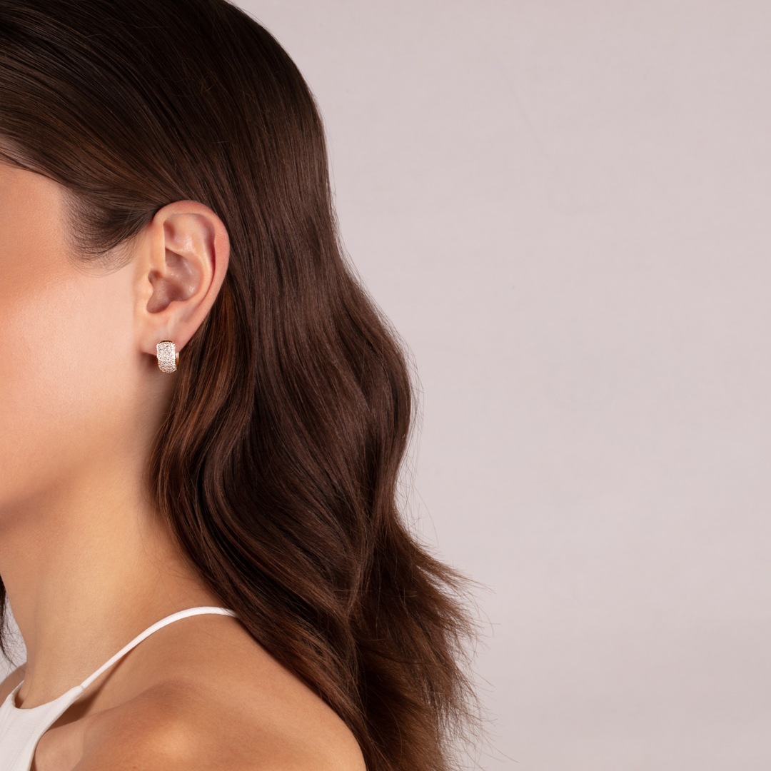 0.41 Karat Diamant-Kreolen 750/18 K Roségold