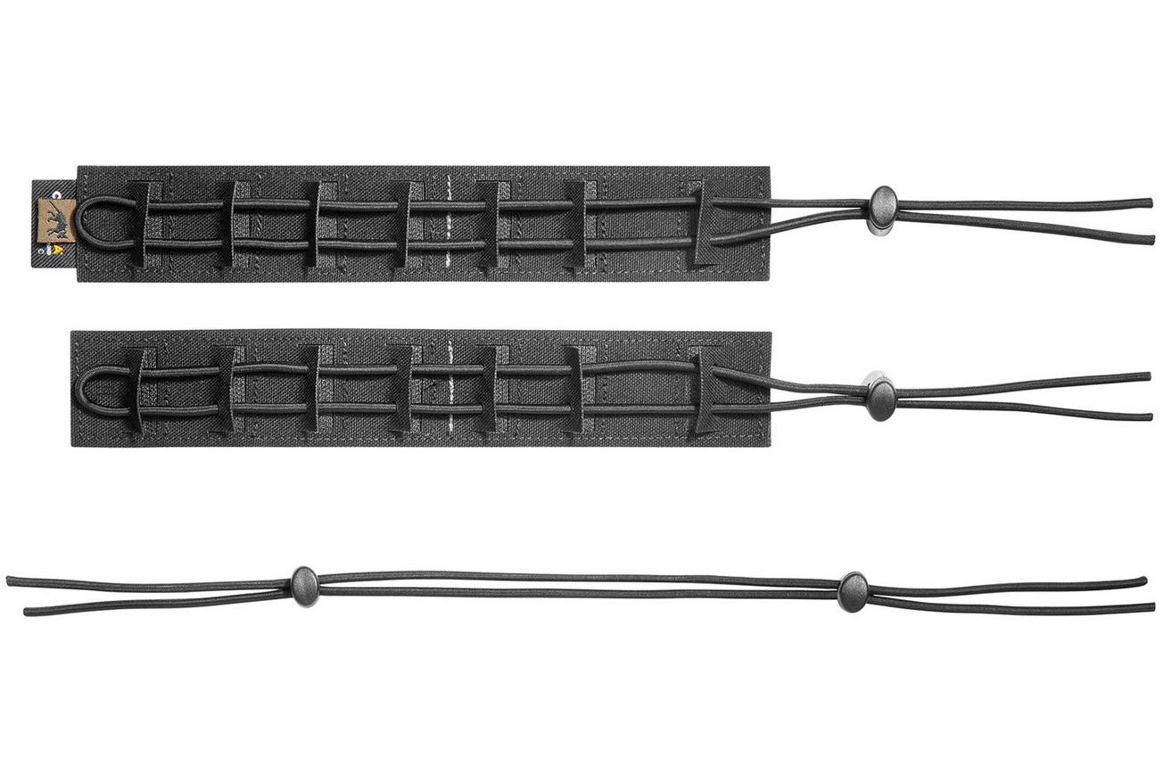 Tasmanian Tiger Modular Collector Strap Set VL, zwart, set strips met elastiekkoord