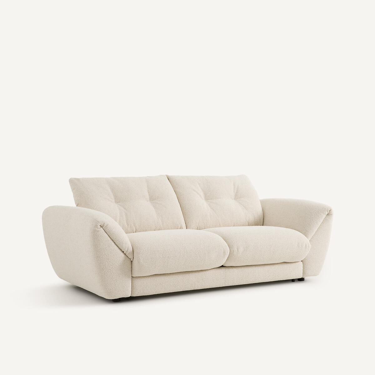 AM.PM<br>Sofá-cama de 3 lugares em tecido bouclé Edgar