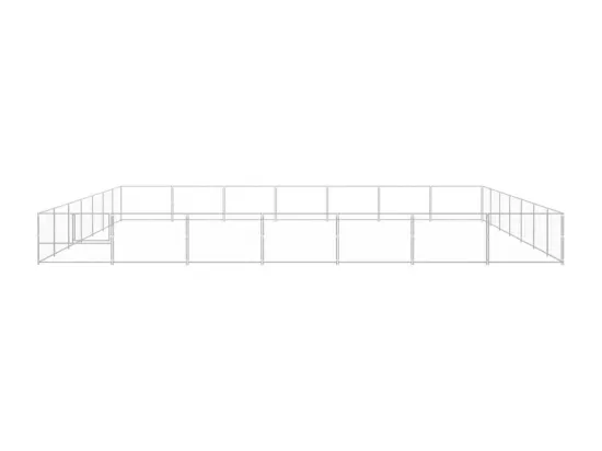Chenil extérieur cage enclos argenté 700 x 700 x 70 cm 02_0000284