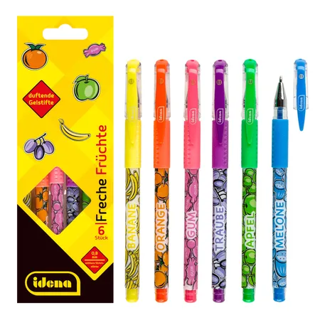 Idena Gelstifte Freche Früchte, 6 Farben, 0,8 mm, mit Duft