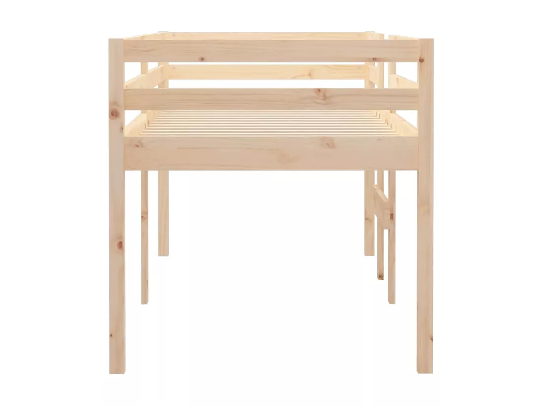 Lit haut sans matelas 90x190 cm bois de pin massif