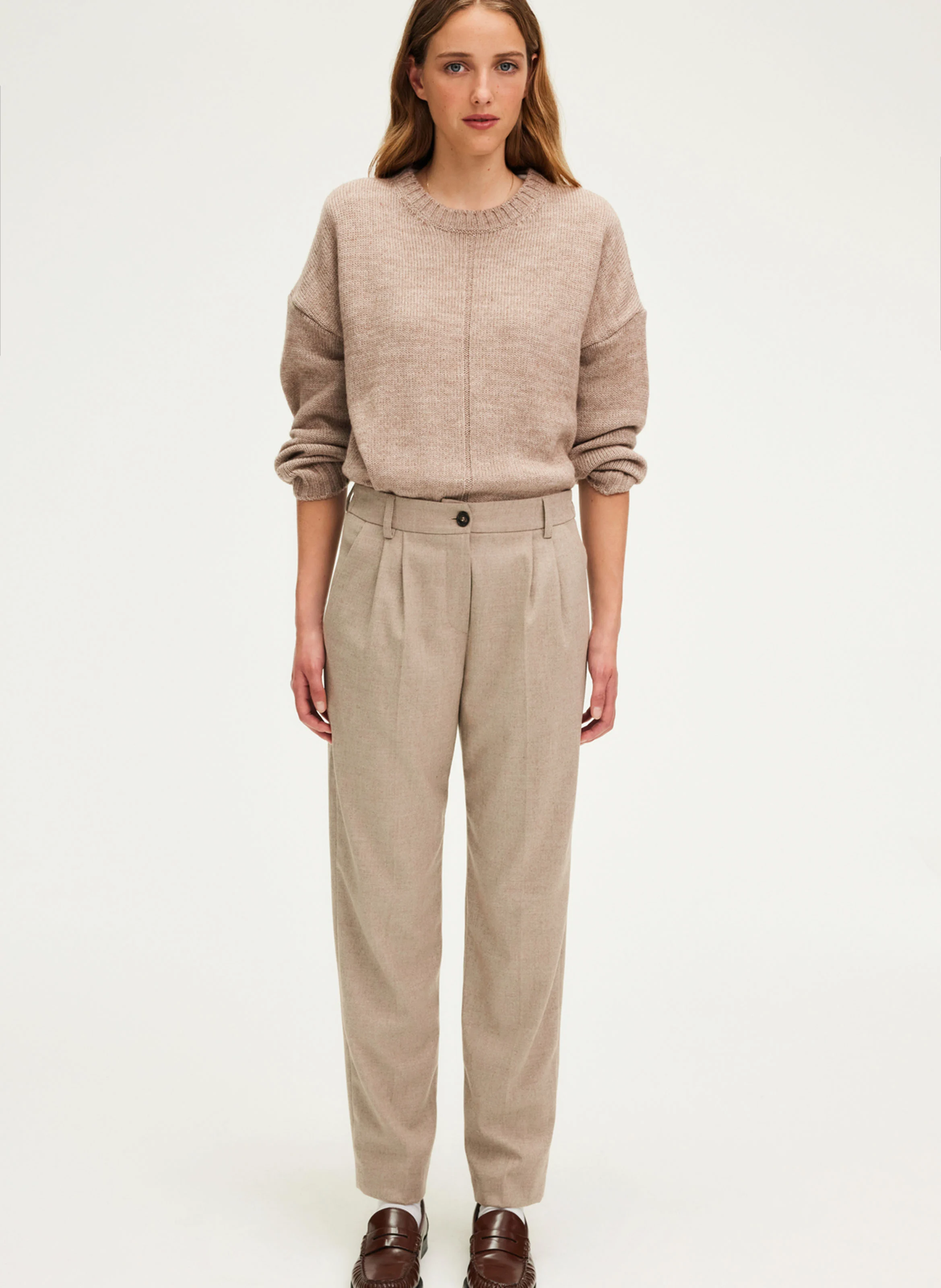 NAVA - Pantalon à pinces | Beige