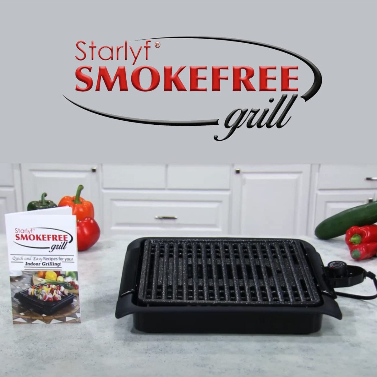 Starlyf® elektrischer Tischgrill - Elektrogrill - regelbares Thermostat Smokefree Grill