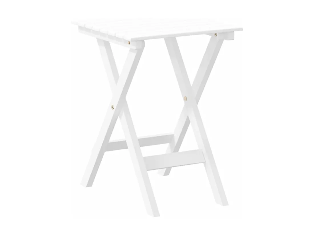 Chaise à bascule avec table pliable blanc bois massif peuplier