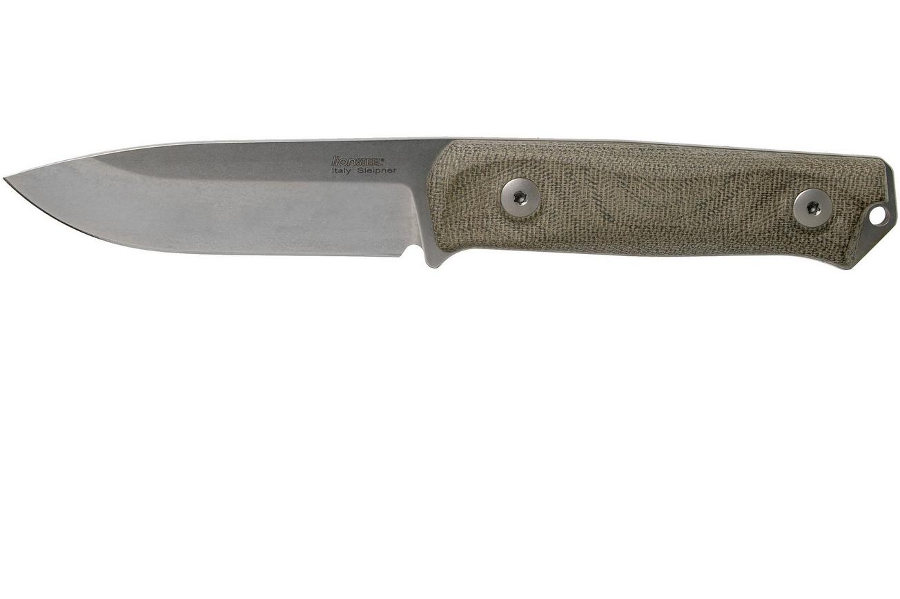 LionSteel B41 Green Canvas Micarta G10 B41-CVG bushcraftmes