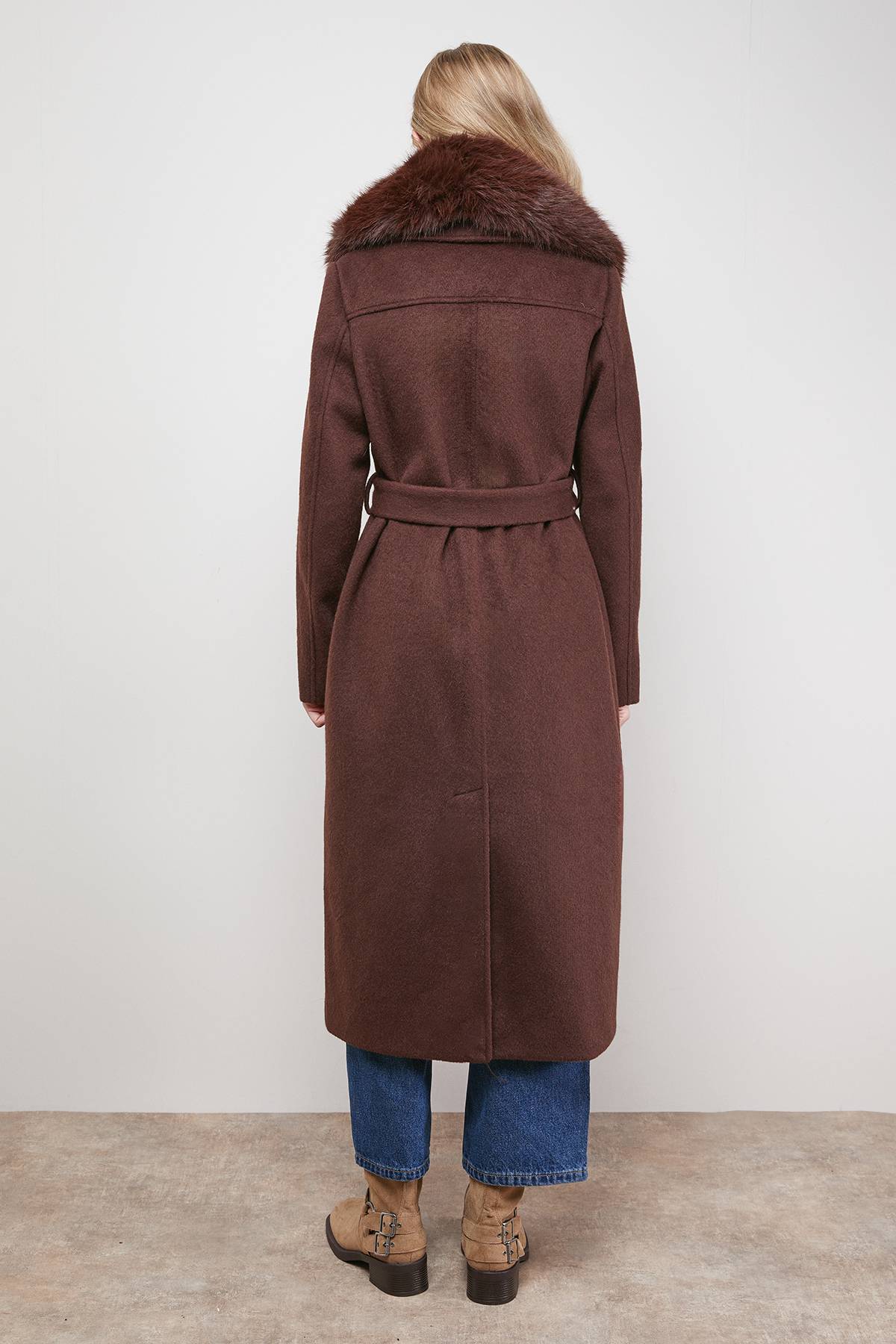 Oasis Manteau Ceinturé à Col en synthétique avec Détails Boucle
