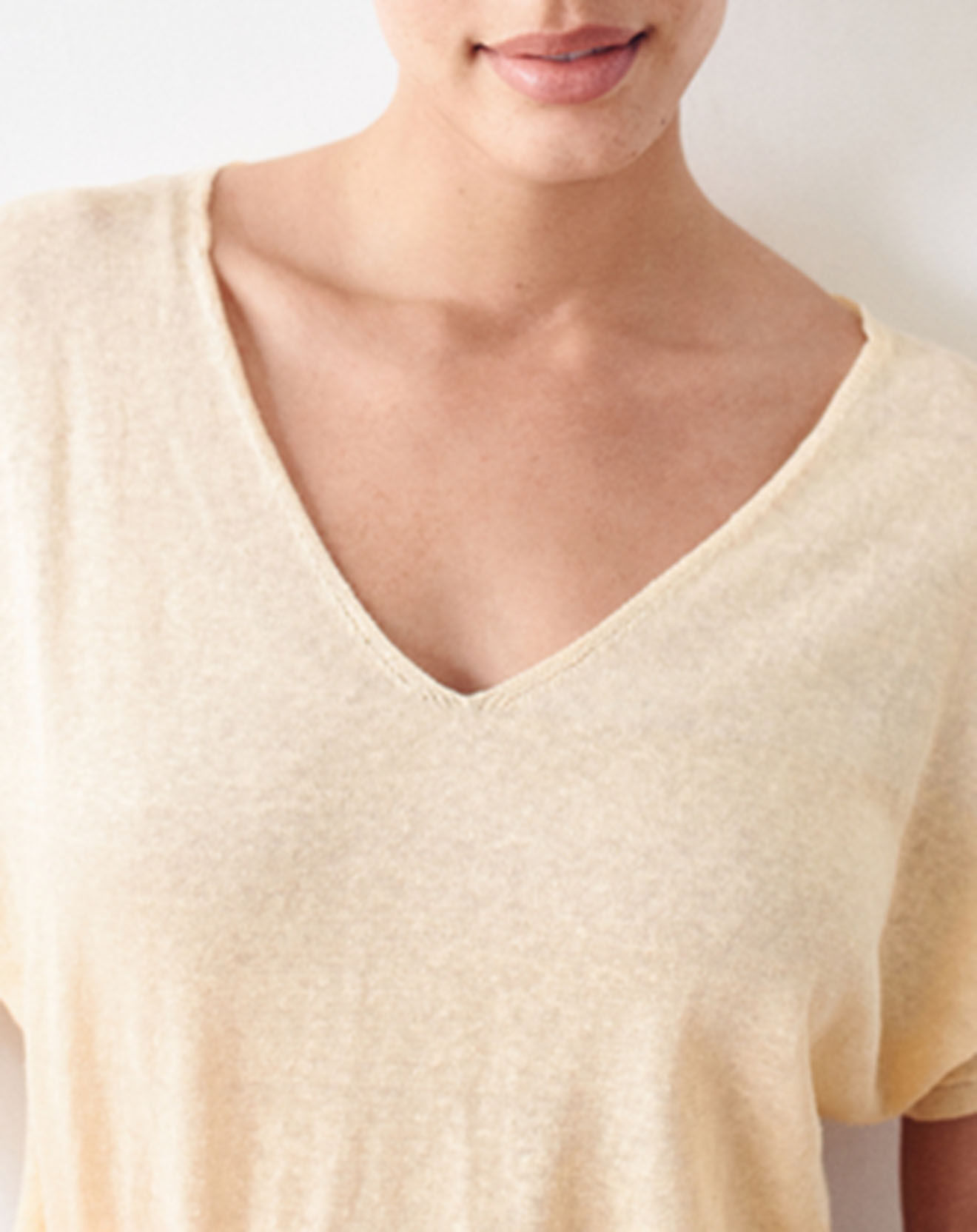 Caroll Pull 100% Lin Milane jaune clair