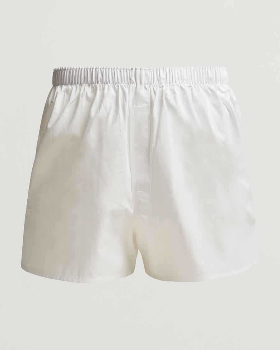 Sunspel Classic Woven Cotton Boxer Shorts White