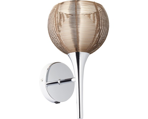 Wandlamp, 1-lichts, HxBxD 29,5x16x17,5 cm, Relax brons chroom