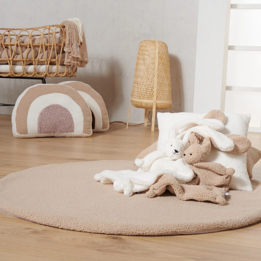 Nordic Coast Company Regenbogenkissen natur  rosa  beige