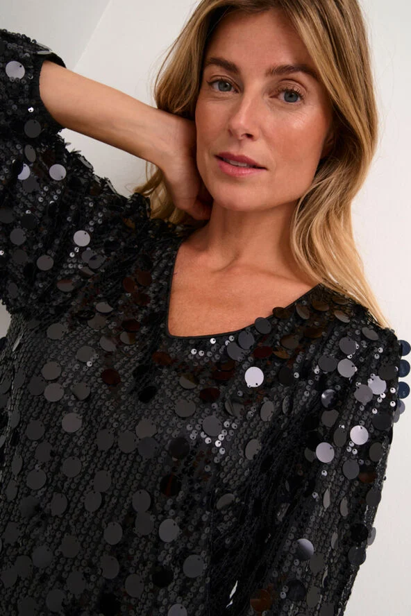 Cream CRShine Dress Pitch black