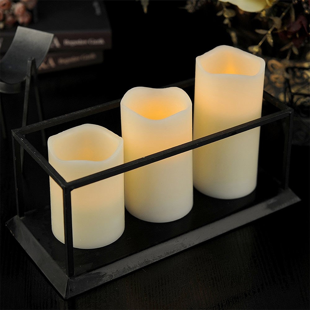 (3er Set) LED Kerze Home Deko Stimmungsleuchte inkl. Fernbedienung (Batteriebetrieben) - Bunt
