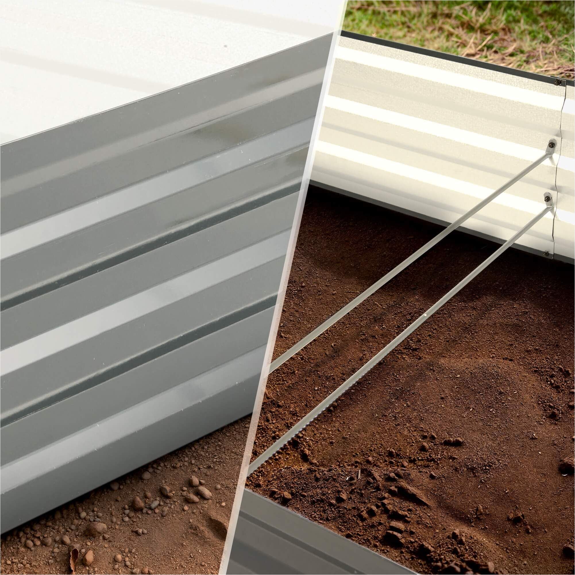 2x Metall Hochbeet 180 x 90 x 30 cm