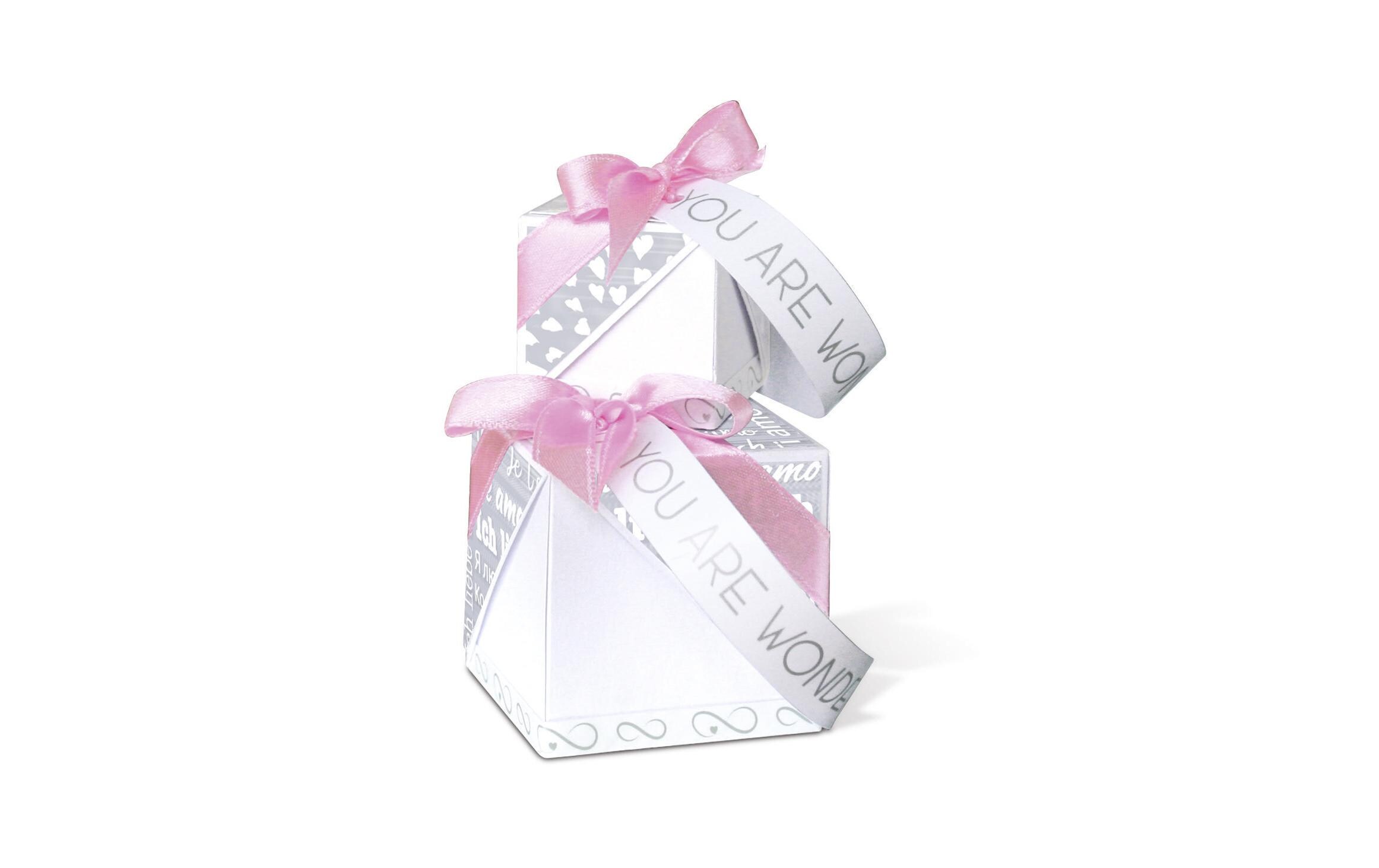 Bastelpapier 300 g/m² 18 Blatt, Rosa/Weiss, HochzeitDesignpapier