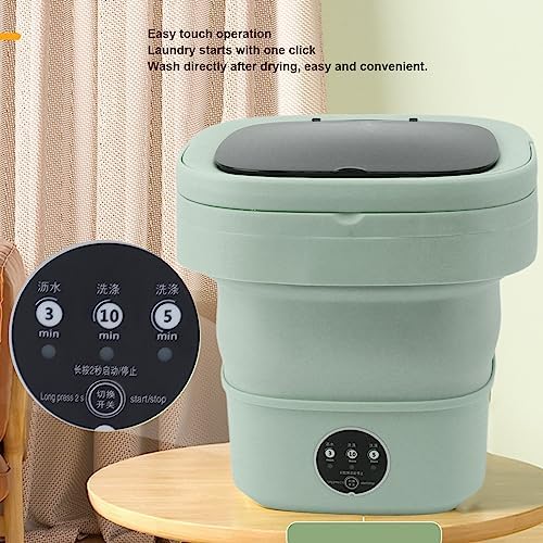 Petite Machine à Laver Portable, Lave Linge Multifonctionnel de Grande Capacité, Machine à Laver Pliable avec Essorage Doux pour Le Dortoir Le Camping Le (Green) : Gros électroménager