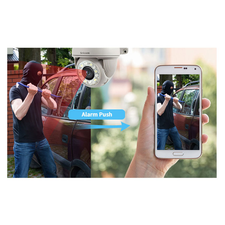 (5MP) 2.4/5GHz WiFi Dome Kamera HD 1080p / IR LED's Nachtsichtfunktion / Bewegungserkennung / AP / Audio / Micro SD / IP66 / (iOS/Android)