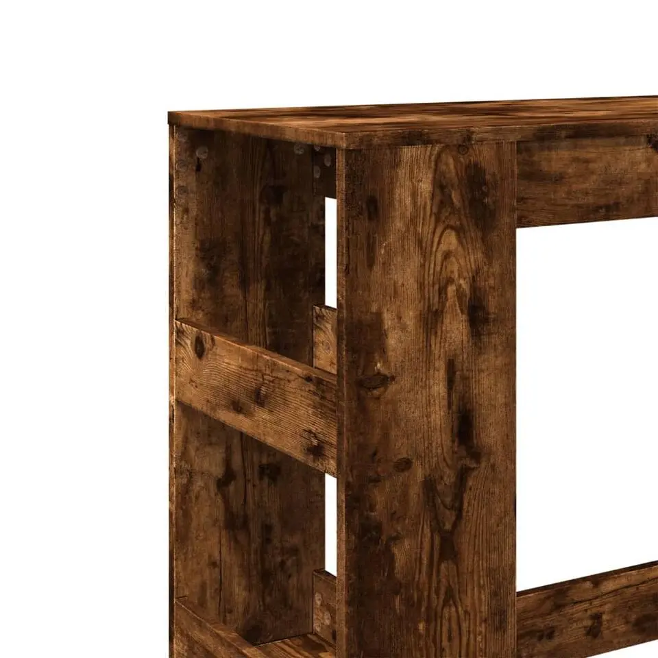 vidaXL - Bartafel met opbergruimte - Gerookt eiken - Bewerkt hout - 90x43 cm