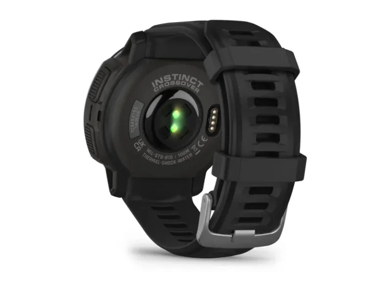 Garmin Instinct Crossover - Standard Edition - 45 mm - fiberforstærket polymer - sportsur med bånd - silikone - håndledsstørrelse: 135-230 mm - monokrom - 64 MB - Bluetooth, ANT  - 65 g - sort