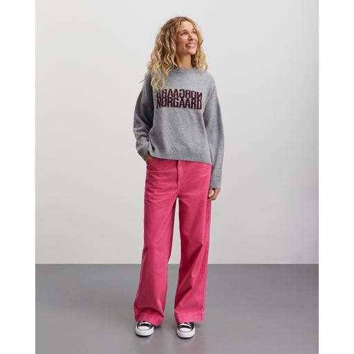 Mads Nørgaard Recy Soft Knit Tilona Striktrøje, Light Grey Melange, M