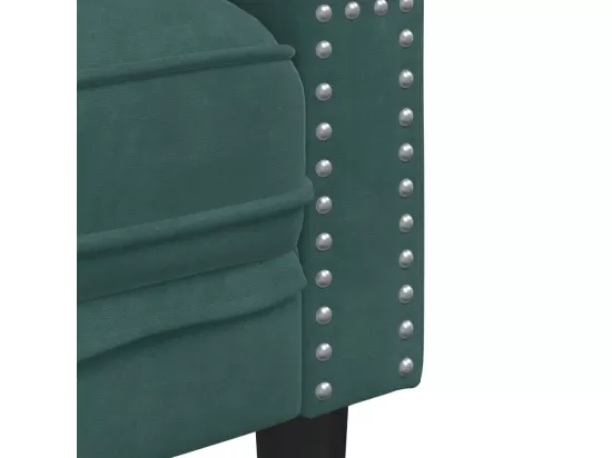 Canapé Chesterfield avec traversins 2 places vert foncé velours