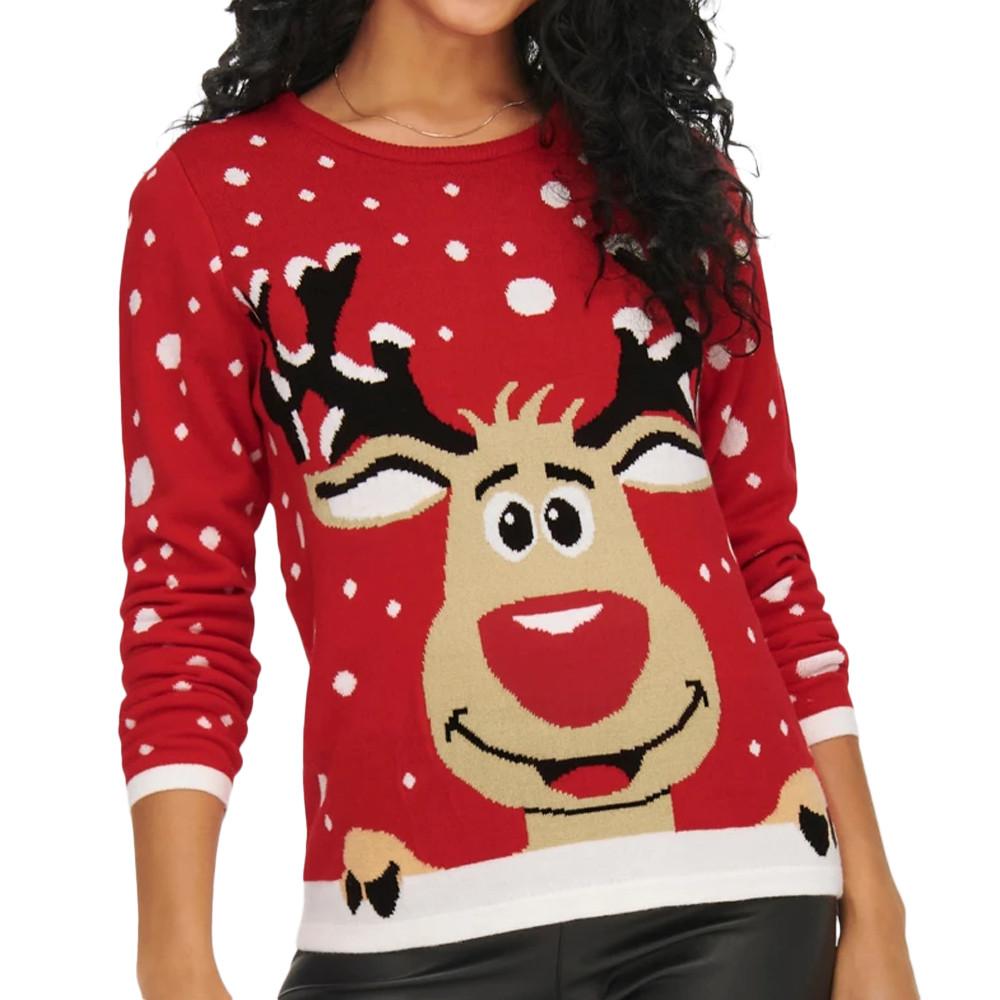 JDY Pull de Noël Rouge Femme JDY Lucia