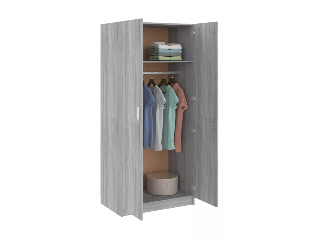 Garde-robe Sonoma gris 80x52x180 cm Bois d'ingénierie