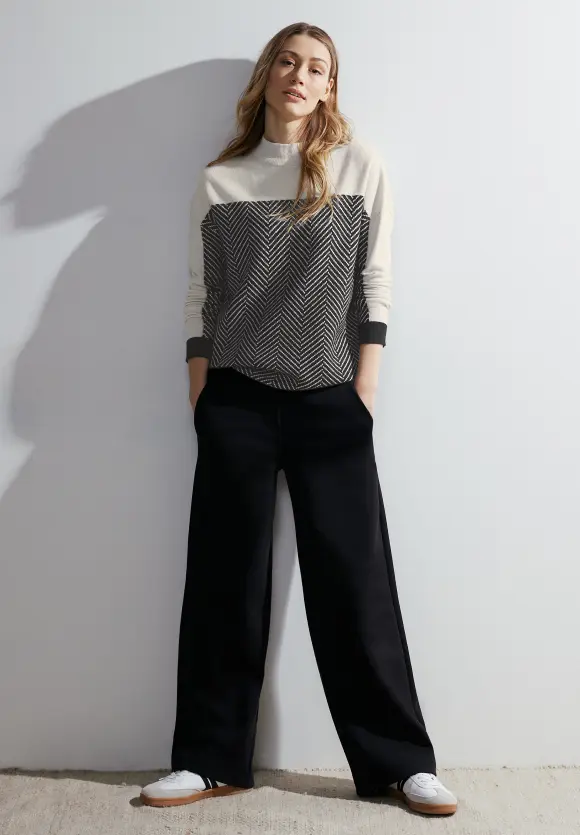 Pullover mit Muster - Black