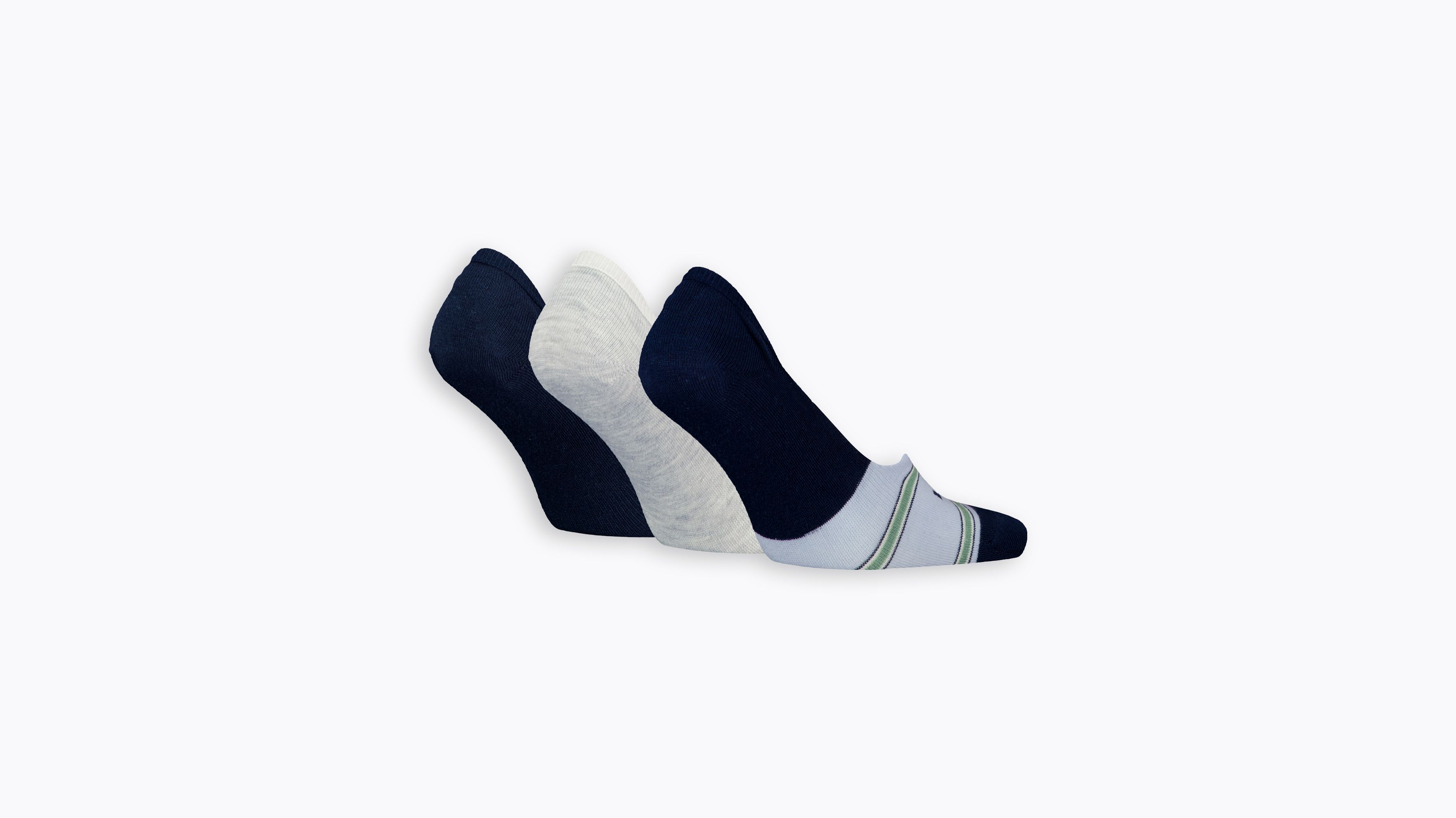 Chaussettes basses rayées Off Trail Levi's® - Lot de 3 - Blue Combo - Bleu