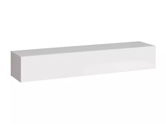Meuble TV suspendu 180 cm – Blanc – Collection SWITCH – Finitions brillantes – Design moderne