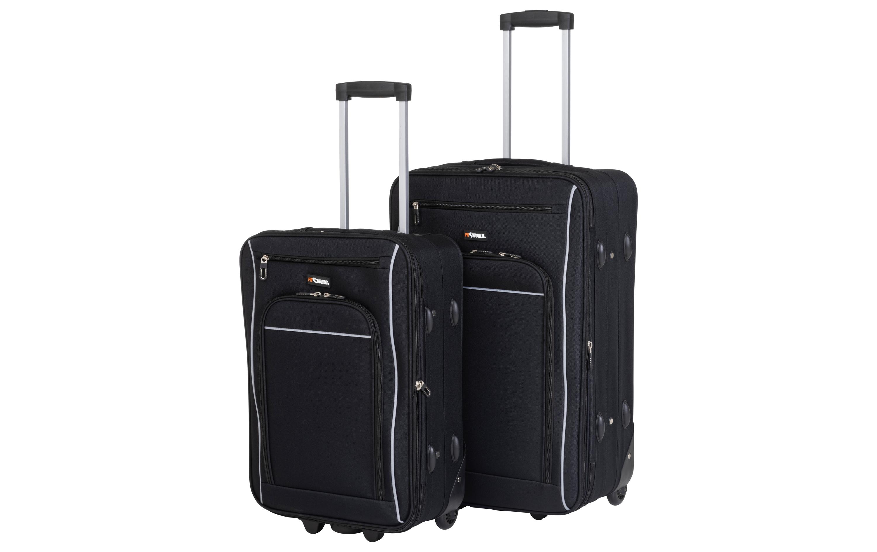 Reisekofferset World soft 2-teilig, schwarzZwei Trolleys unterschiedlicher Grösse