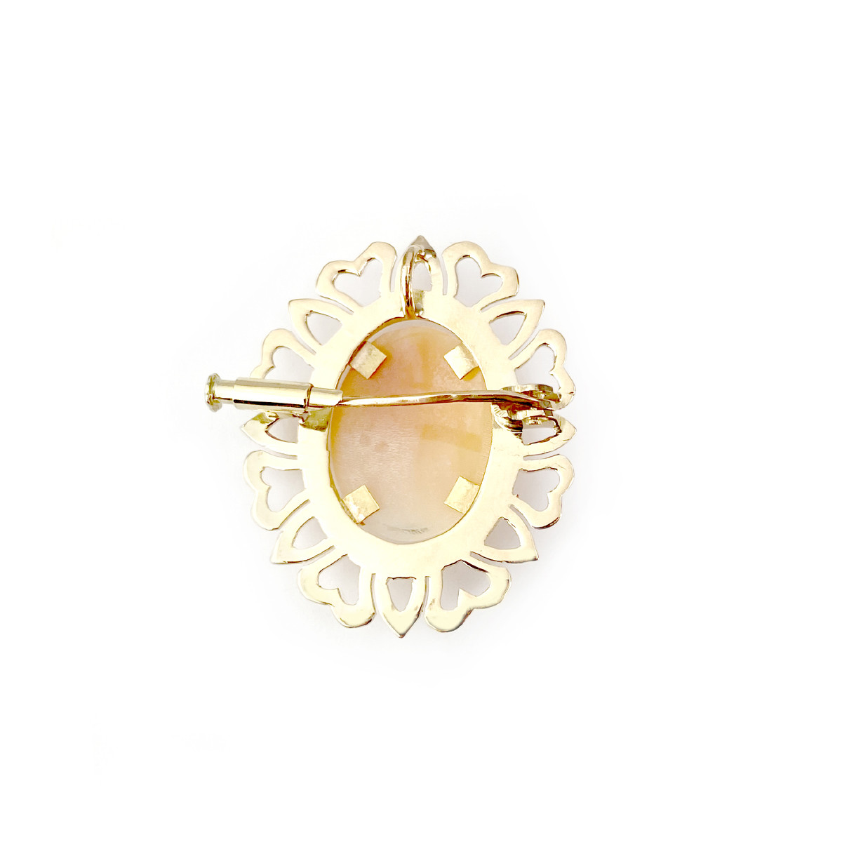 Broche d'occasion or 750 jaune camée
