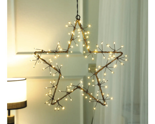 Decoratieve LED metalen ster hanglamp Lafiora Ø 30 cm, warm wit licht