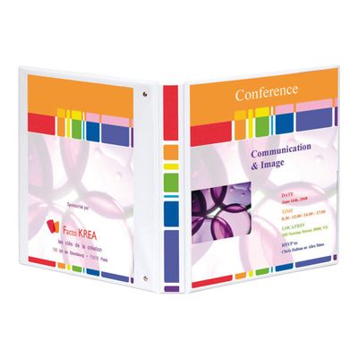 Exacompta Kreacover - Classeur à anneaux personnalisable - Dos 60 mm - A4 Maxi - pour 225 feuilles - blanc - 3 pochettes extérieures