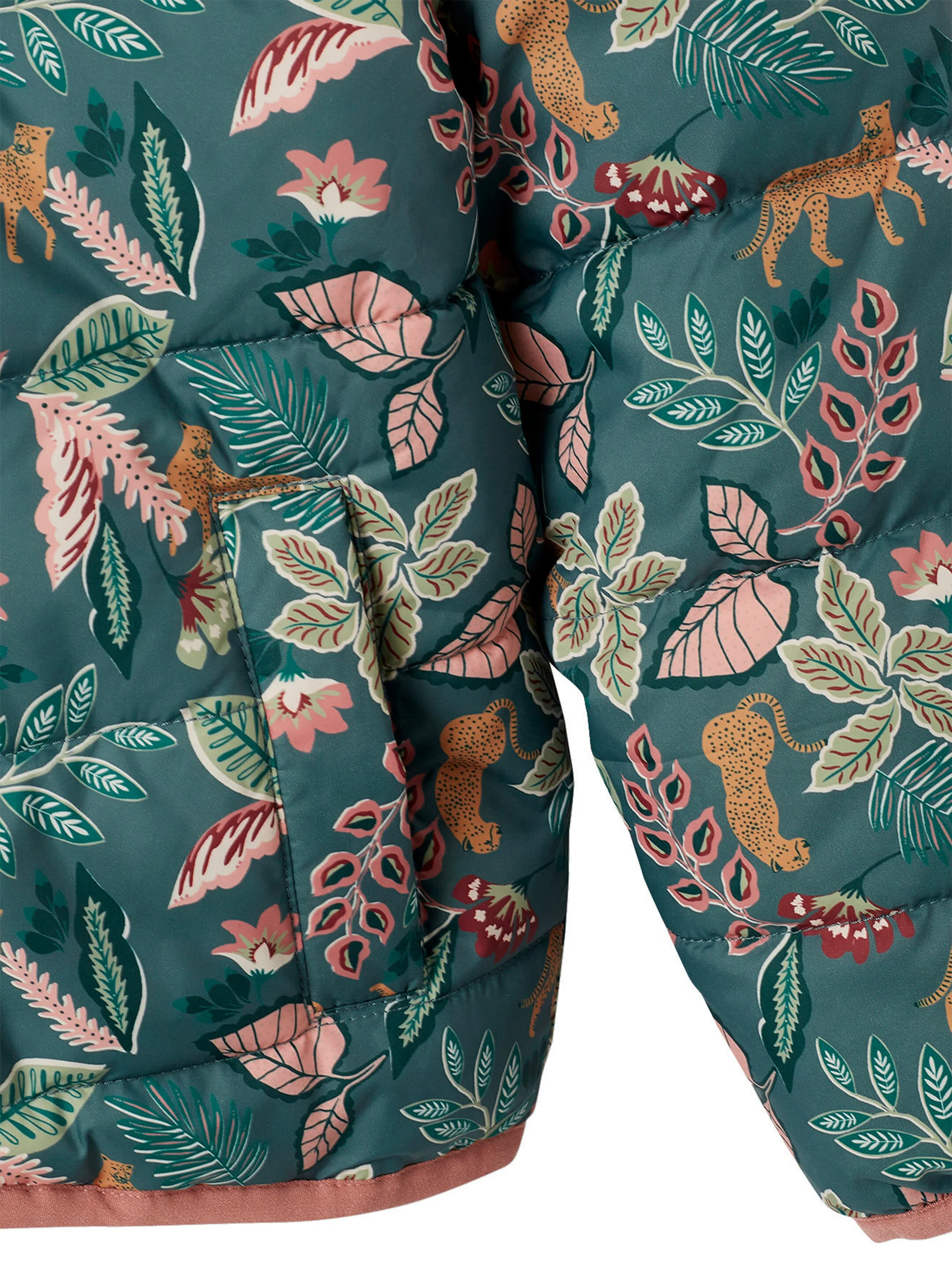 Vertbaudet Leichte Mädchen Wende-Steppjacke mit Recycling-Polyester smaragdgrün