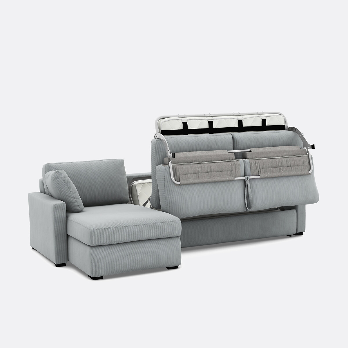 LA REDOUTE INTERIEURS<br>Sofá cama de canto em bombazina fina, Bultex, Timor