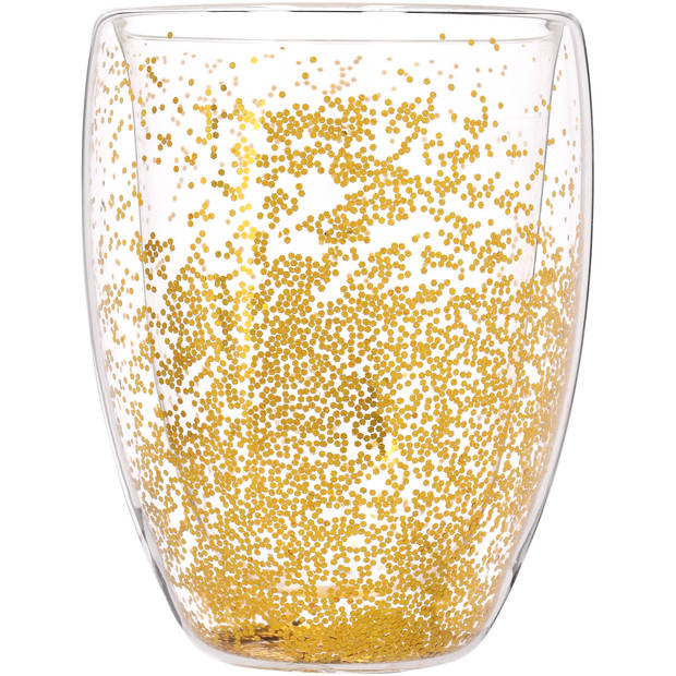 Blokker Jolly Christmas dubbelwandig glas - glitter - 30cl