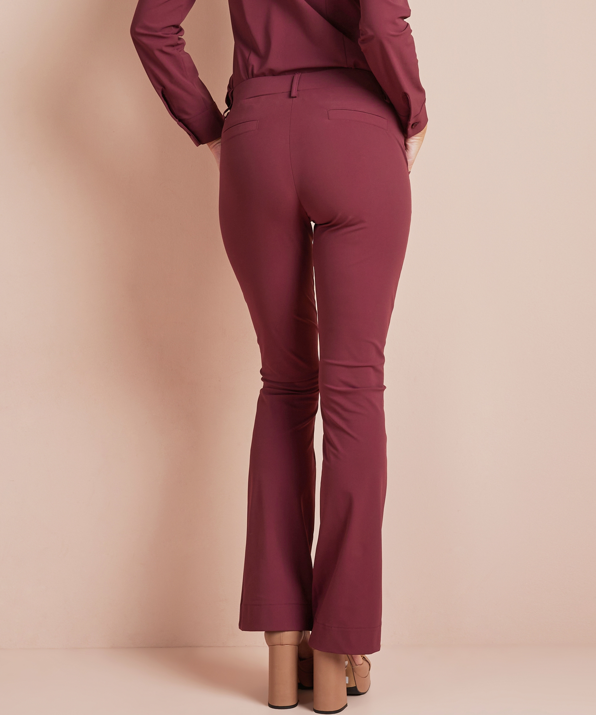 flared fit broek travelstof