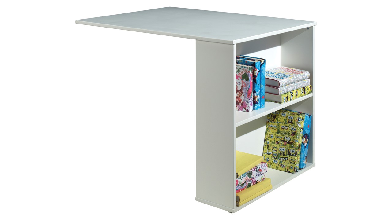 Halfhoogslaper Pino met commode met 2 deuren en boekenkast white