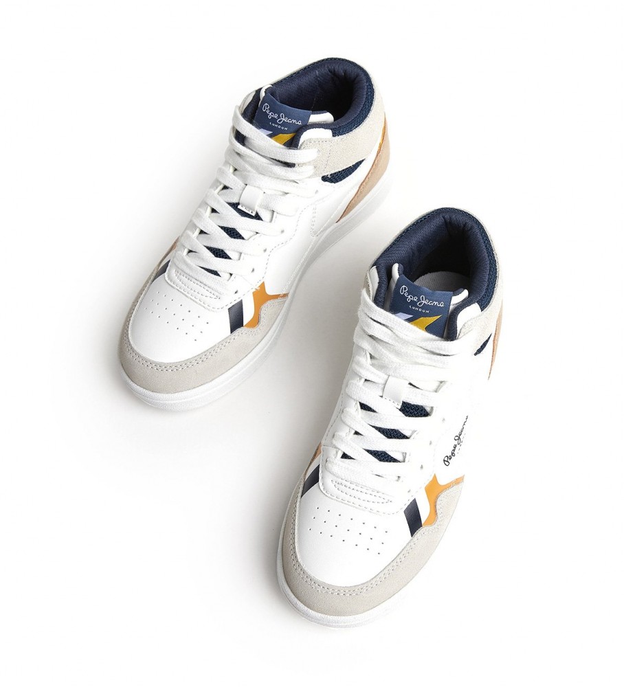 Tênis Pepe Jeans Player Britboot de couro branco