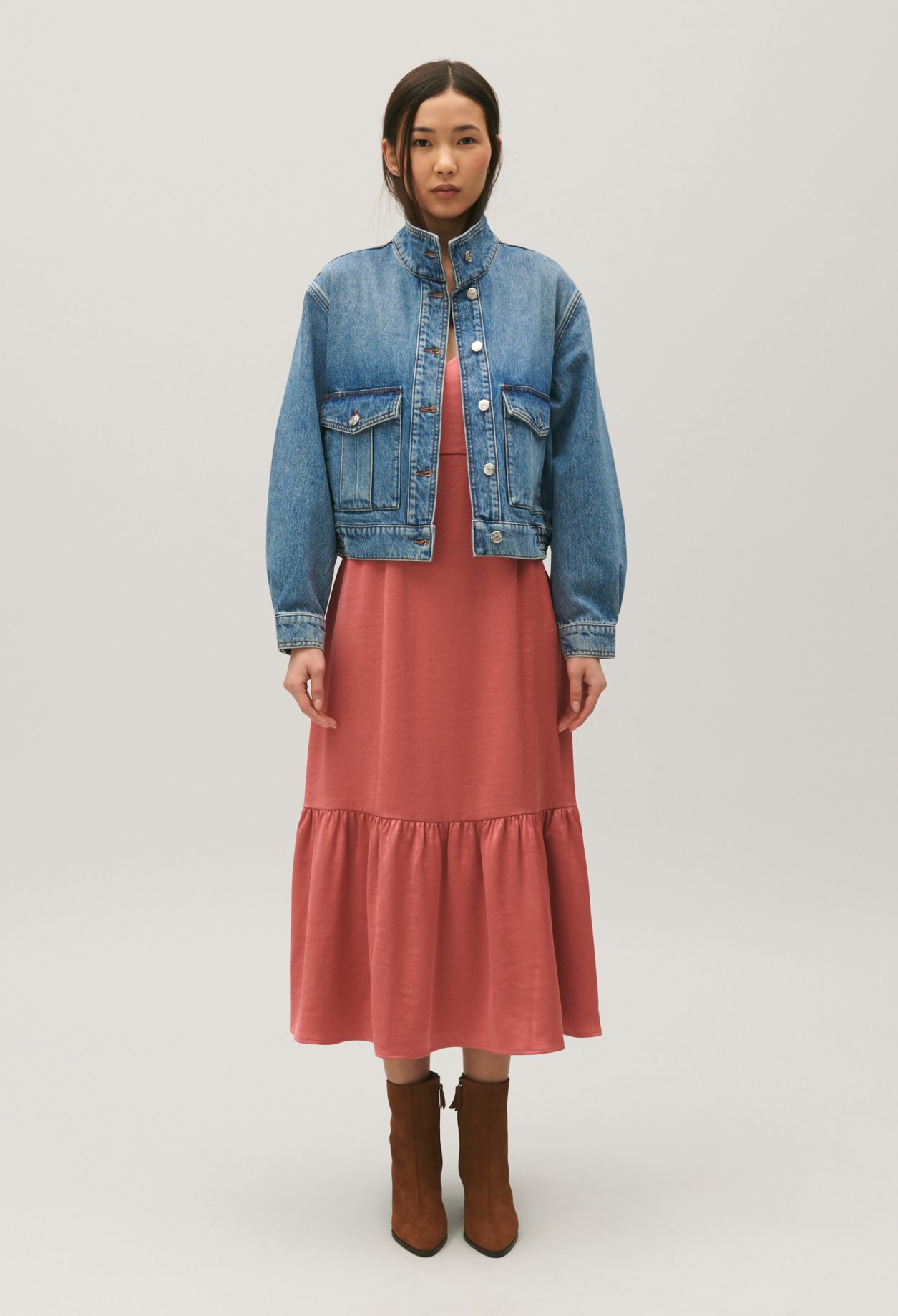 Veste denim bleu delave