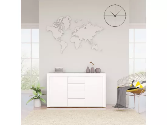 Buffet Blanc brillant 120x36x69 cm Aggloméré
