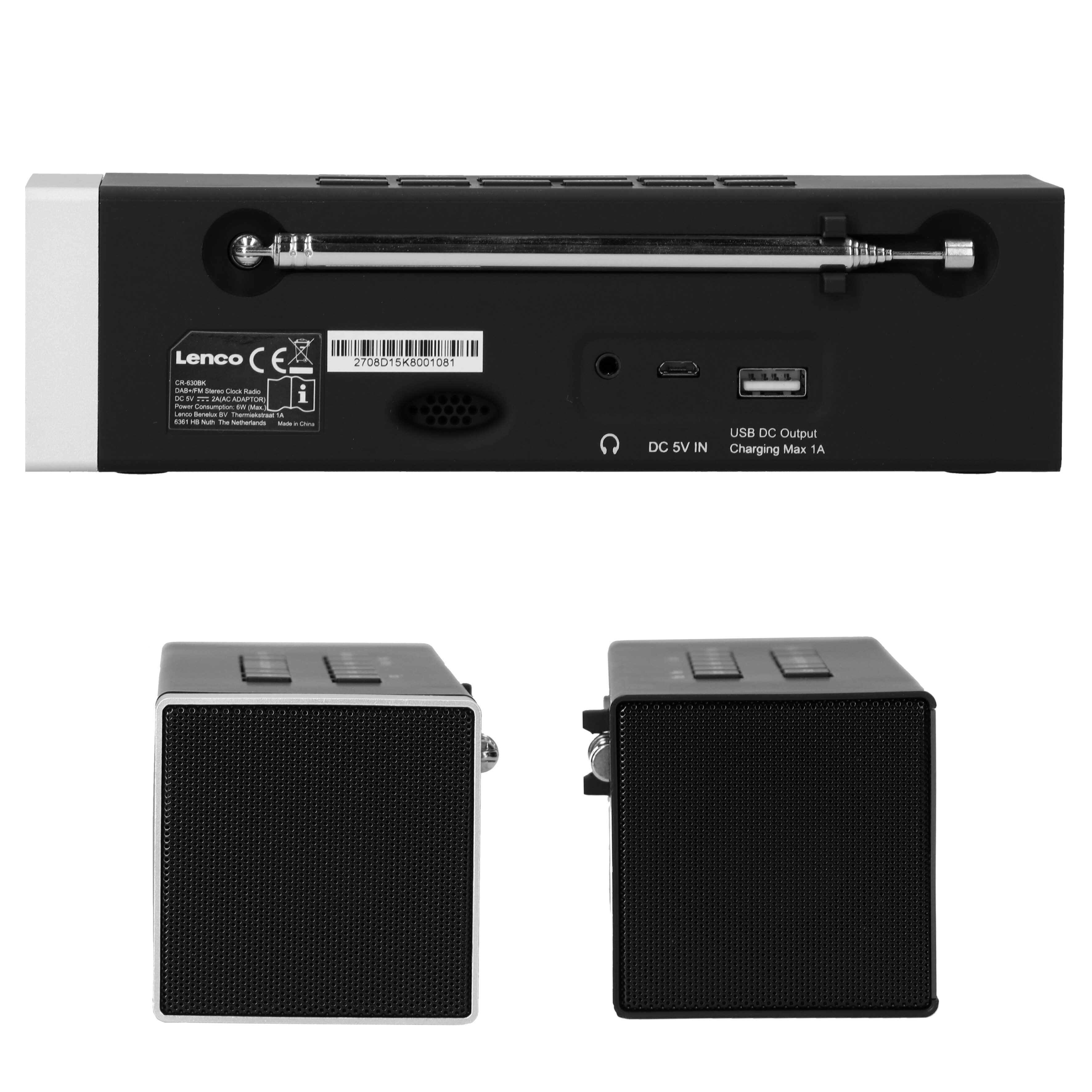 Lenco CR-630BK - Stereo DAB+/FM Radiowecker