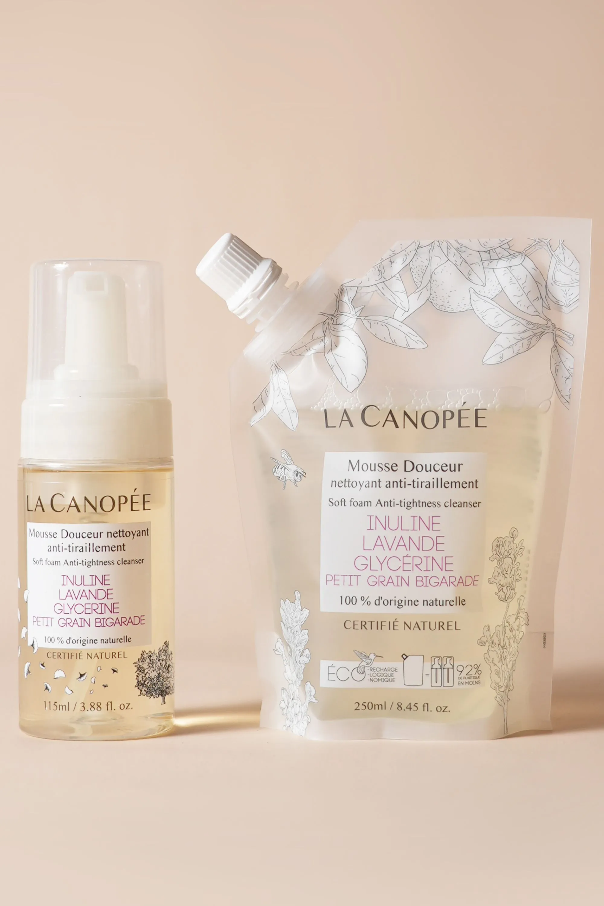 La Canopée Mousse douceur nettoyant anti-tiraillement rechargeable-115 ml