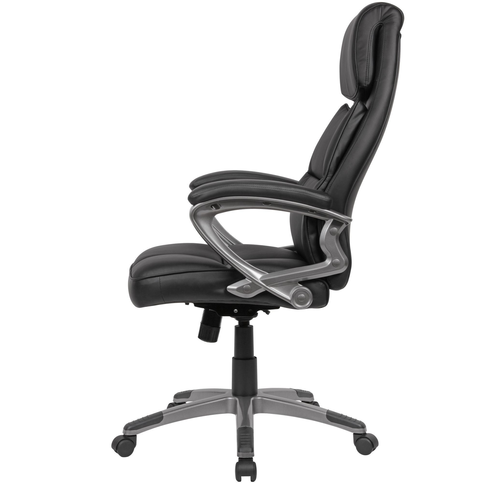 FineBuy Schreibtischstuhl Kunstleder Schwarz Büro Drehstuhl Bürosessel 120 kg