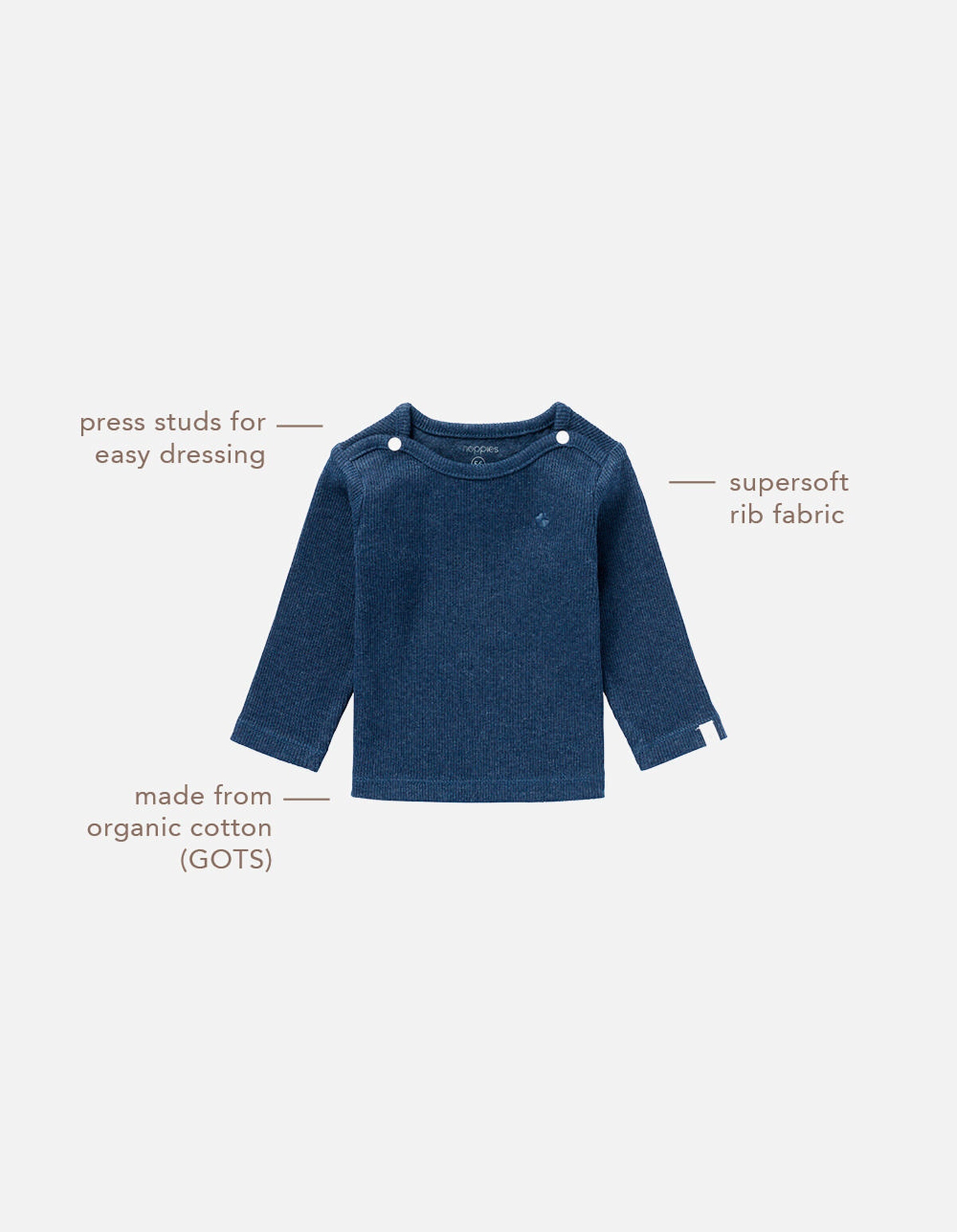 Noppies Baby Langarmshirt Natal Navy Melange