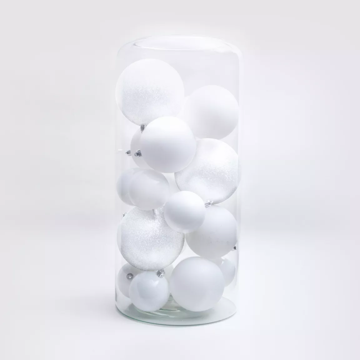 Lot de 20 boules de Noël assorties New Alpine Blanc