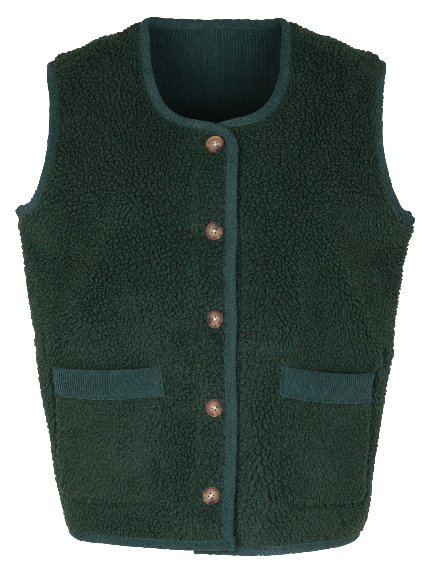 BARNEY - Veste col rond en sherpa réversible | Vert