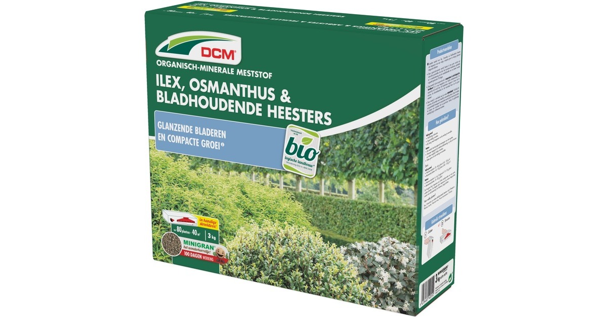 DCMMeststof Ilex, Osmanthus & Bladhoudende Heesters 3 kg  (Tot 40 m²)
