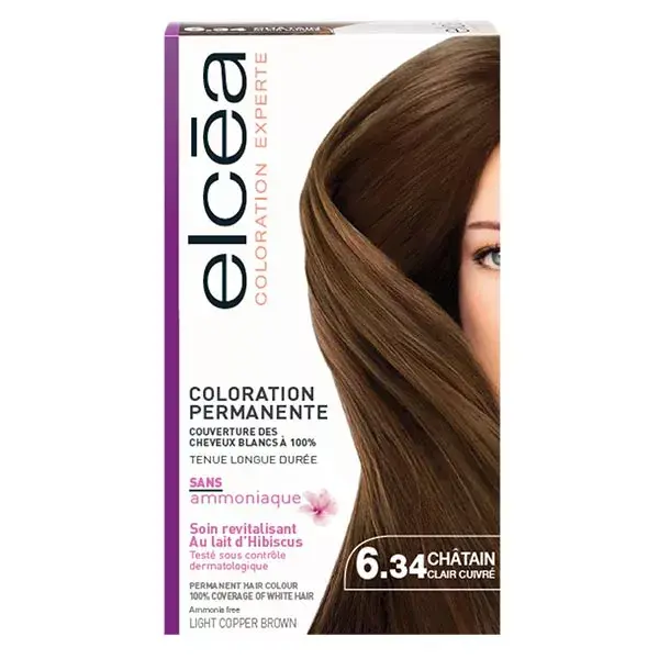 Elcea Coloração Permanente Castanho Acobreado Claro N6.34